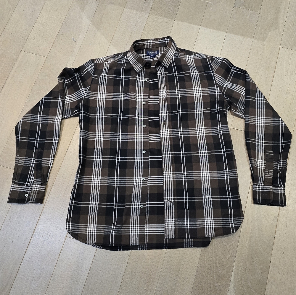 Men's Woolrich Brown Plaid Shirt